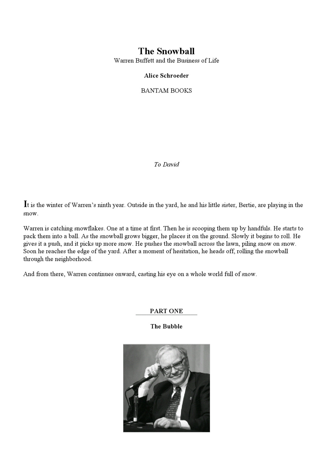 The Snowball: Warren Buffett and the Business of Life