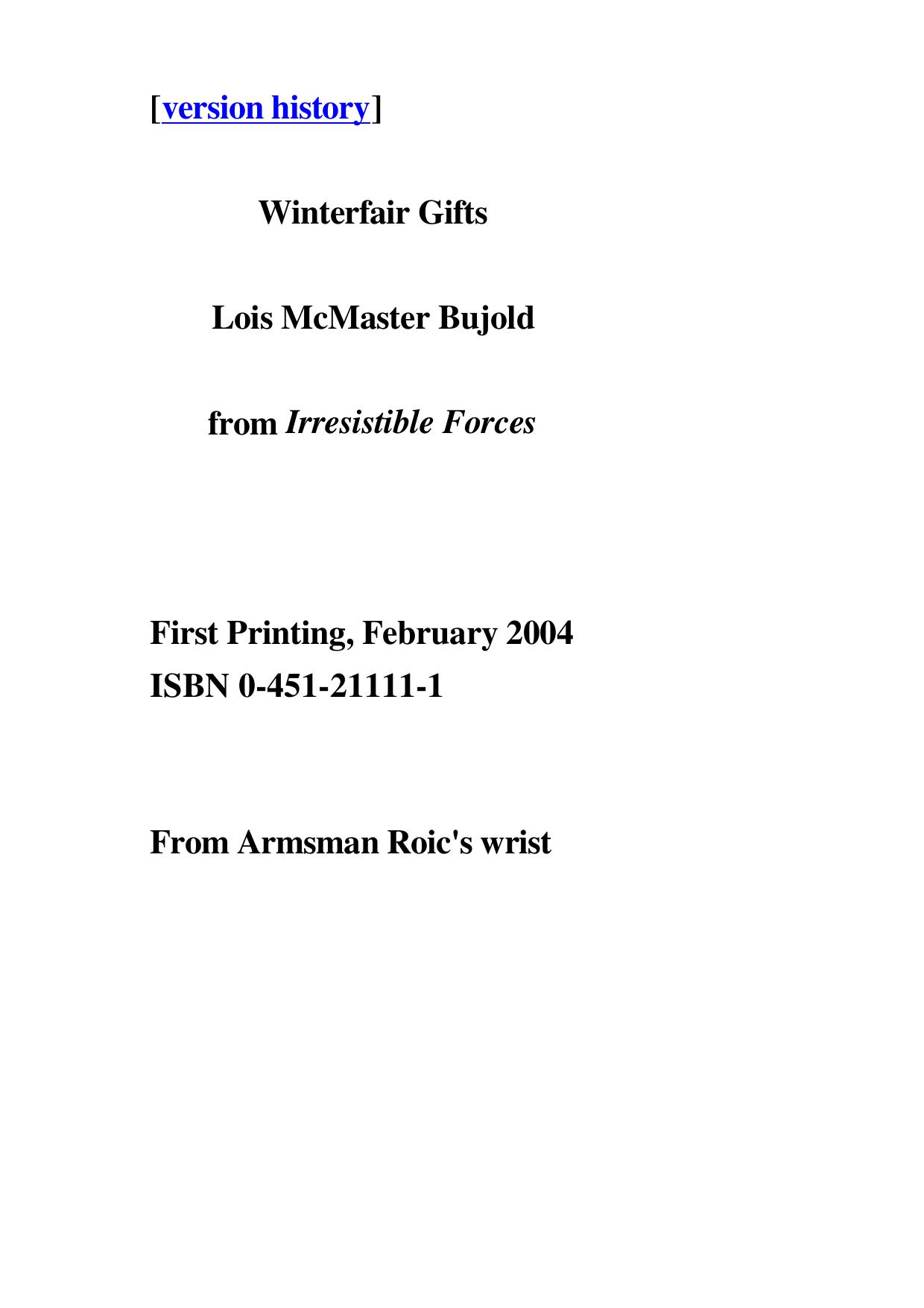 Winterfair Gifts (Miles Vorkosigan Adventures)