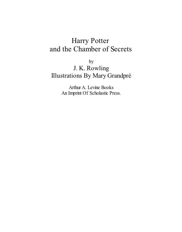 Harry Potter and the Chamber of Secrets