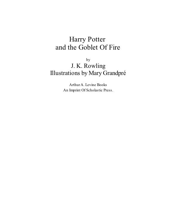 Harry Potter and the Goblet of Fire