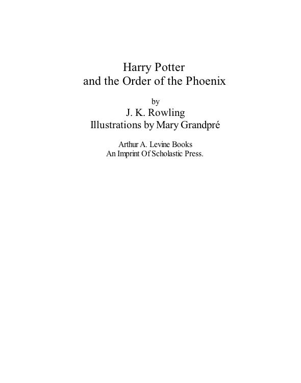 Harry Potter and the Order of the Phoenix